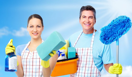 Local cleaning team preparing a Hammersmith flat for handover